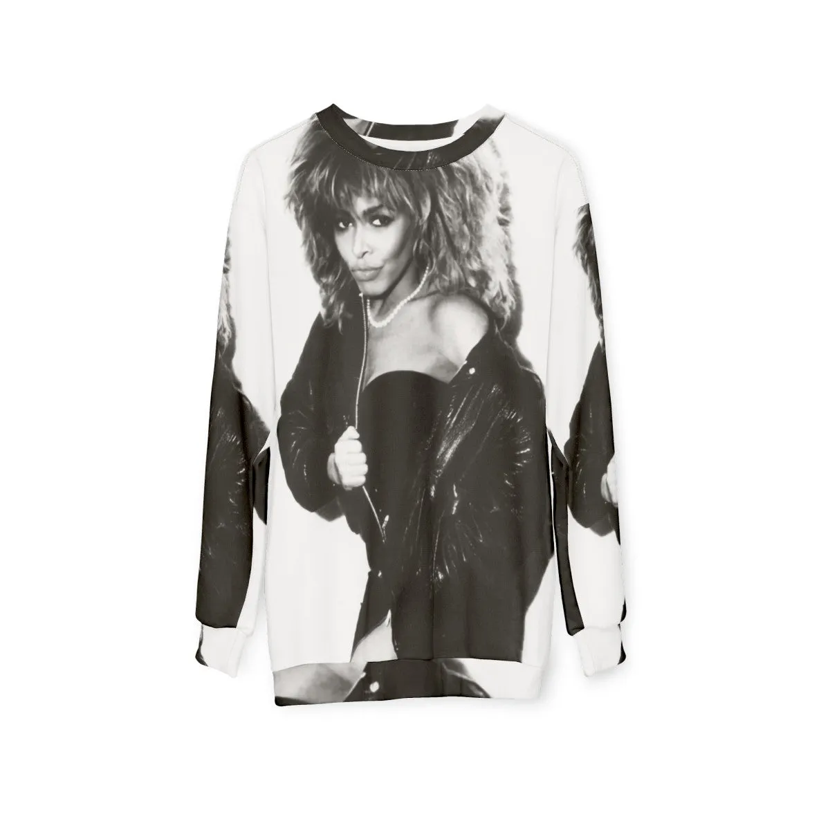 80s Retro Womens Vintage Sweatshirt - Old Tina Bw Ps