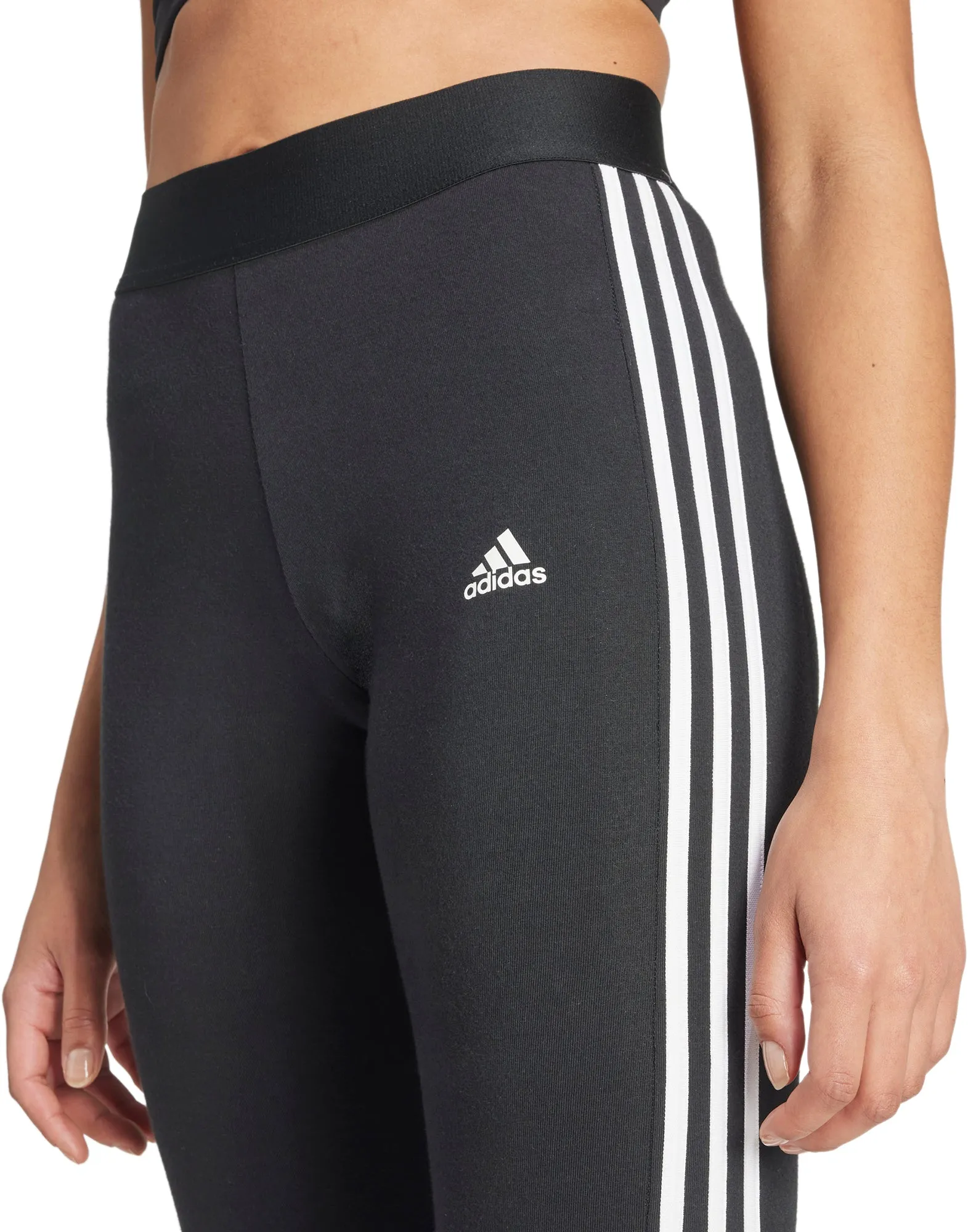 adidas 3 Stripes Womens Long Training Tights - Black