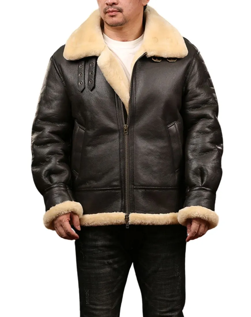 Alpine A-2 Brown Bomber Leather Jacket