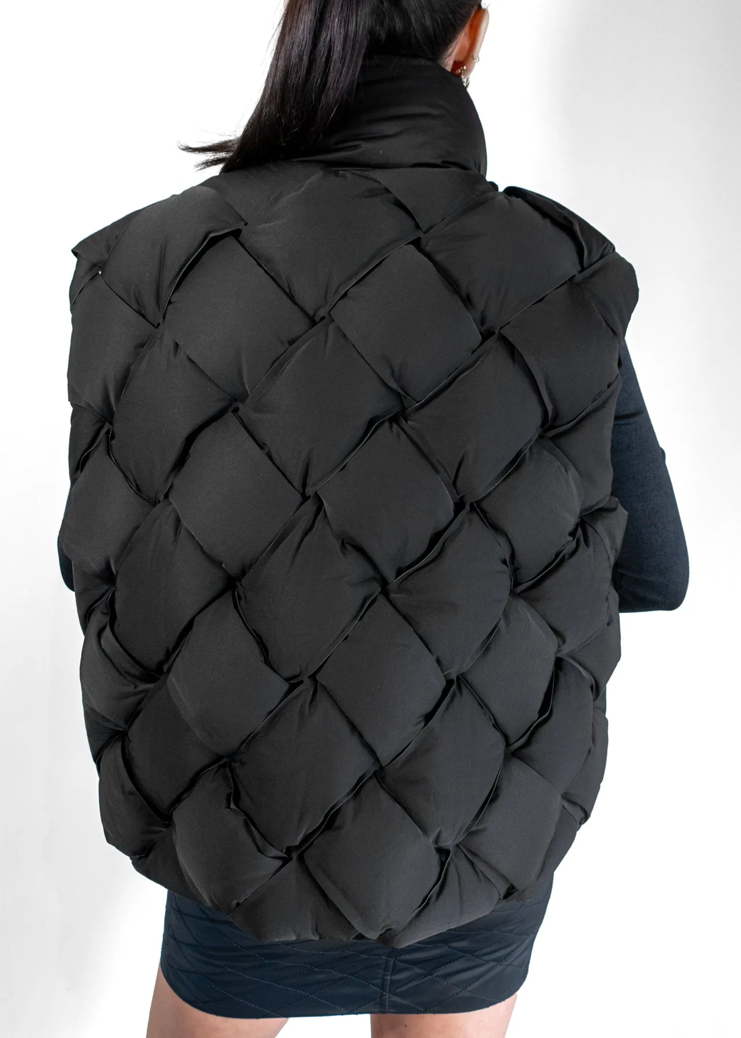 Bottega Veneta Intrecciato-Woven Technical Down Gilet