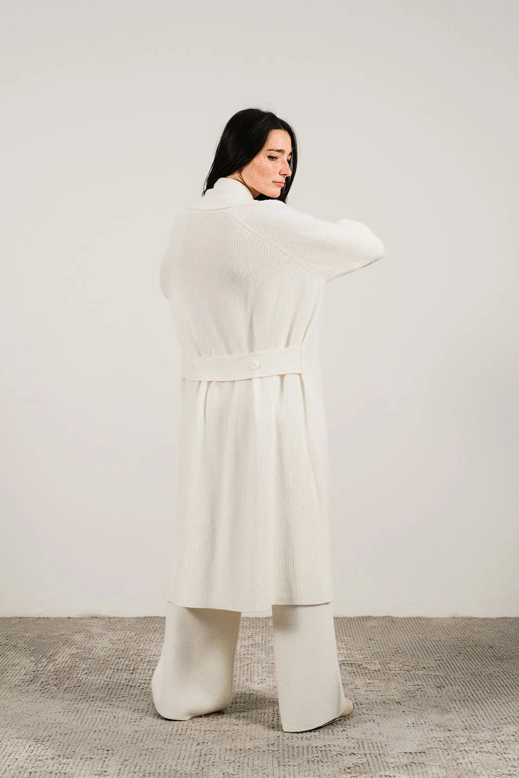 CASHMERE MIX SHAWL-COLLAR MAXI CARDIGAN