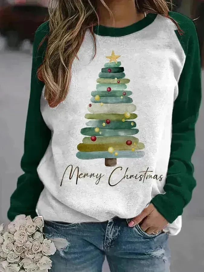 Christmas Tree 3D Digital Printing Women's Pullover Sweatshirt