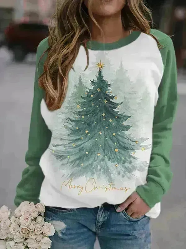 Christmas Tree 3D Digital Printing Women's Pullover Sweatshirt