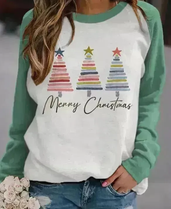 Christmas Tree 3D Digital Printing Women's Pullover Sweatshirt