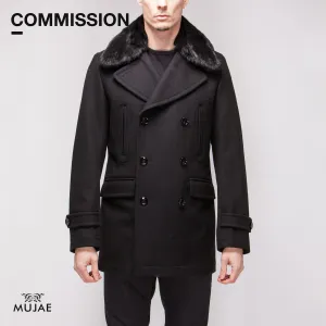 Commission - Rabbit Fur Top Collar Wool PeaCoat