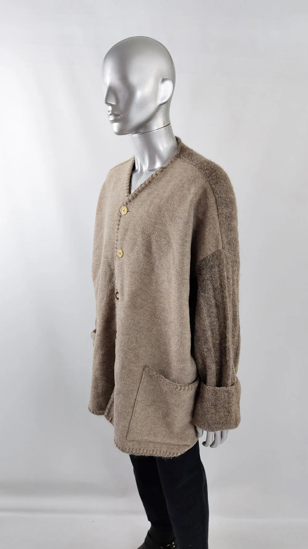 Dolce & Gabbana Vintage Mens Oversized Mohair & Wool Knit Jacket, 1980s