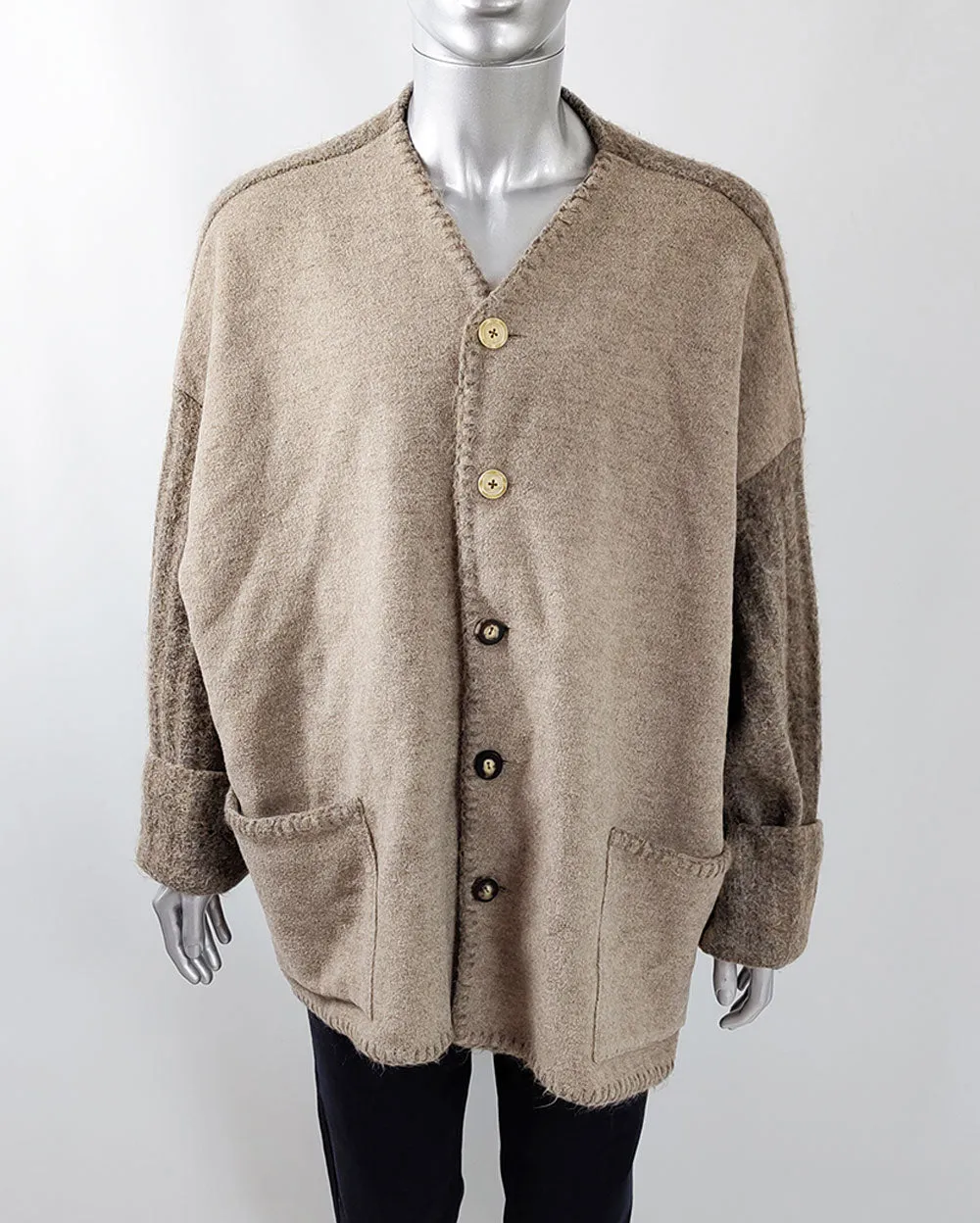 Dolce & Gabbana Vintage Mens Oversized Mohair & Wool Knit Jacket, 1980s