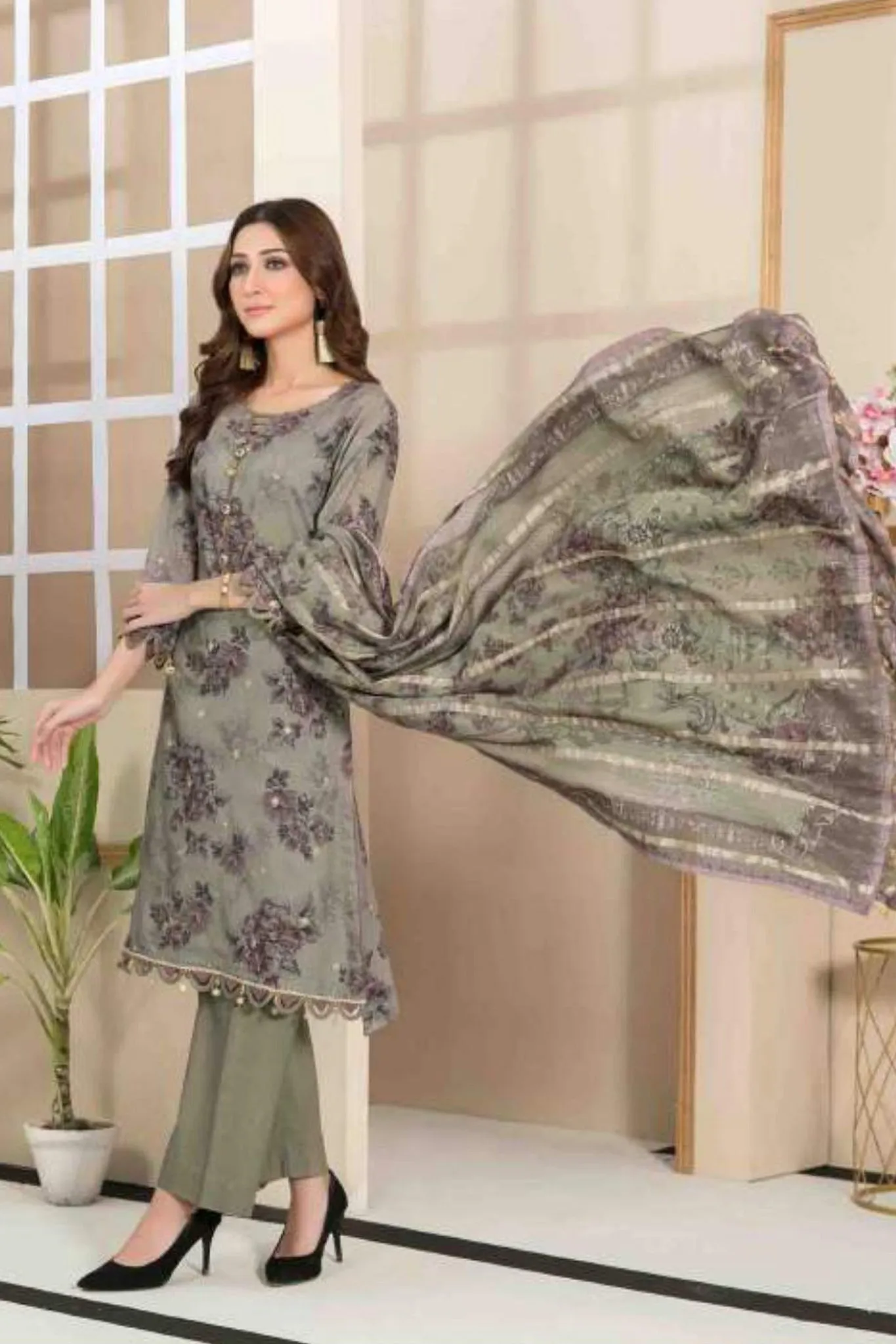 Farzin by Tawakkal Unstitched 3 Piece Lawn Collection'2022-F-7074