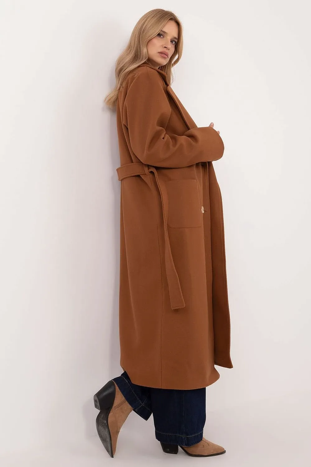 Full Length Lapel Wool Coat