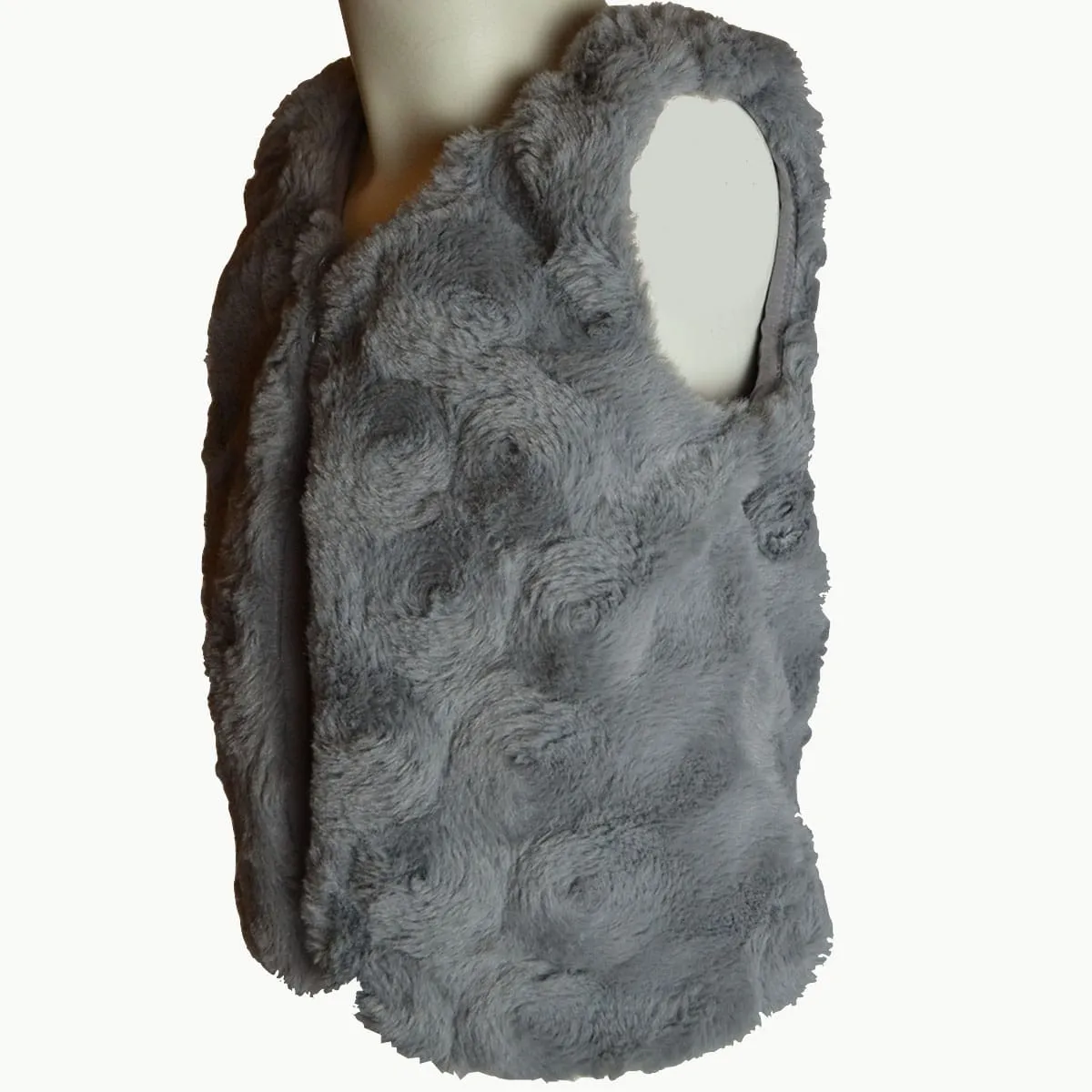 Girls Gilet | Grey | Faux Fur | Padded | Age 2-4 Years