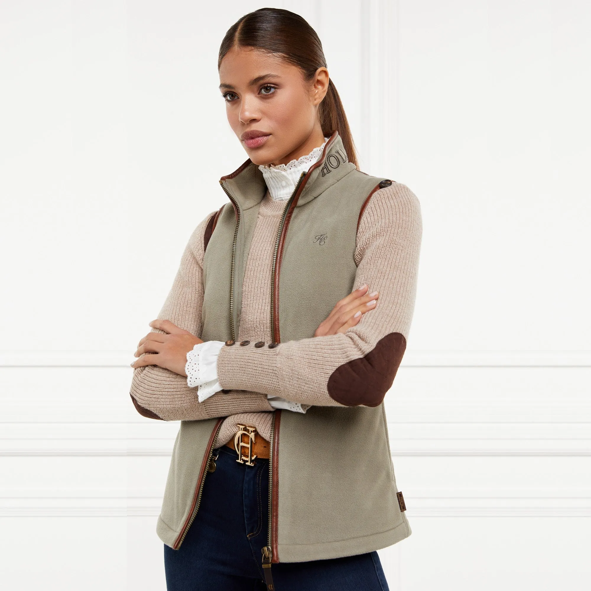 Holland Cooper Country Fleece Gilet - Sage