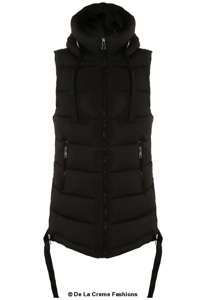 Hooded Puffer Gilet With Webbing Detail (JL2017)