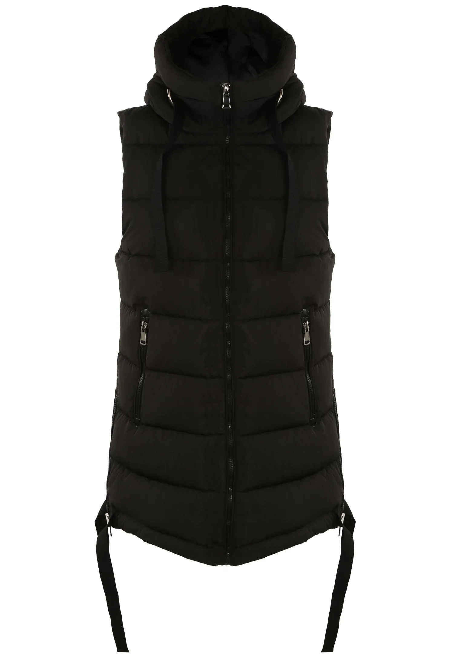 Hooded Puffer Gilet With Webbing Detail (JL2017)