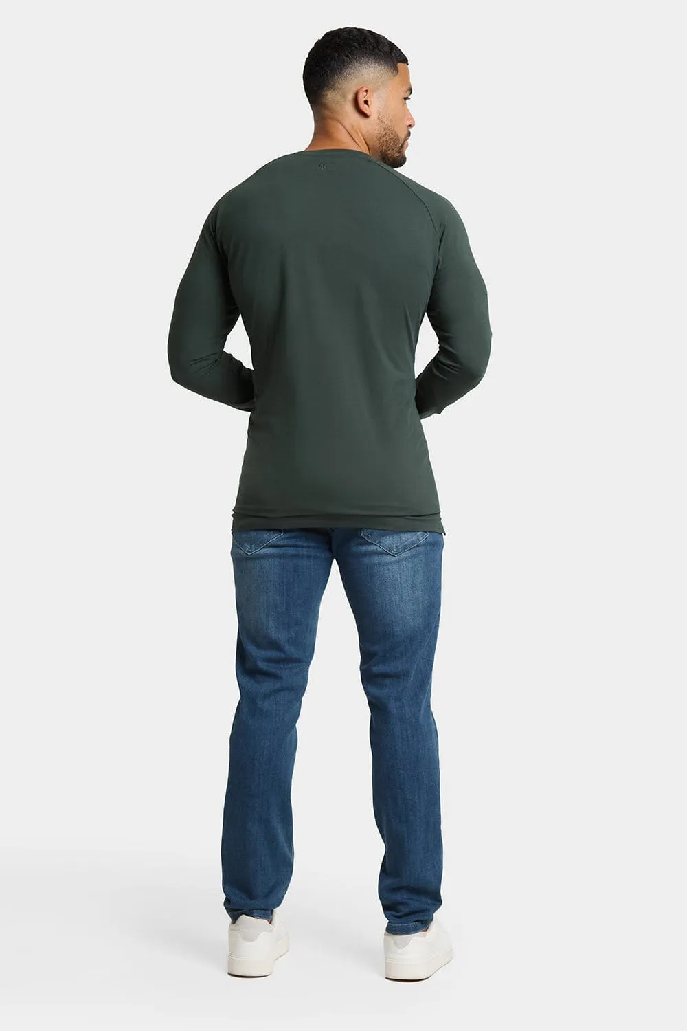 Long Sleeve Everyday Henley T-Shirt in Dark Forest