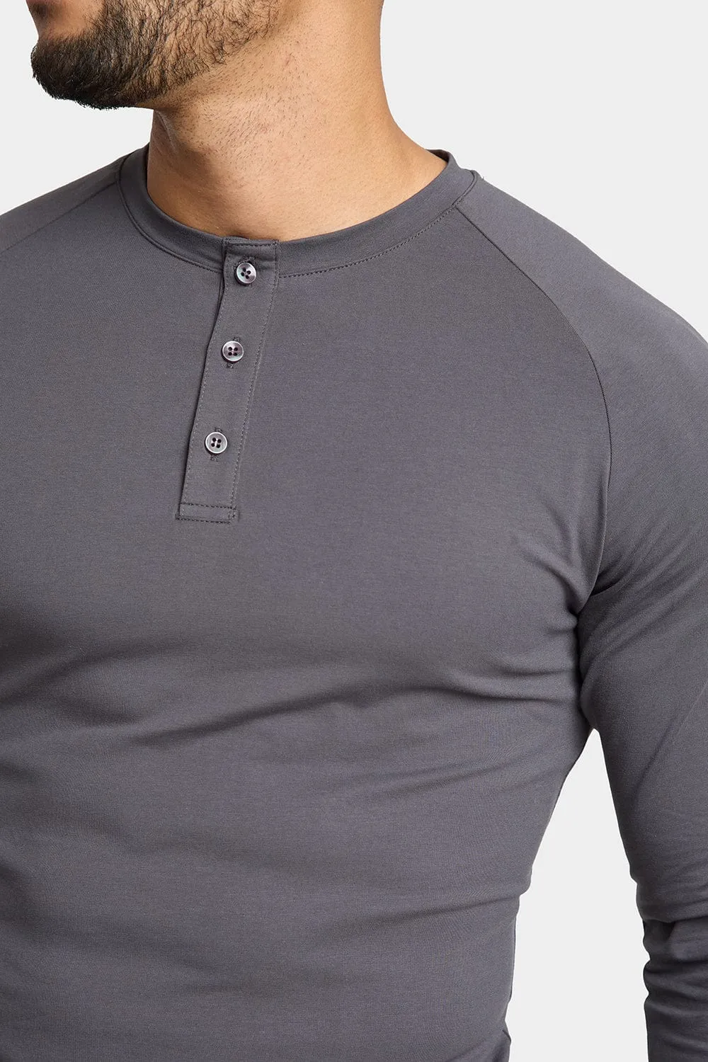 Long Sleeve Everyday Henley T-Shirt in Dark Graphite