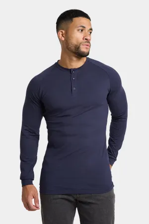 Long Sleeve Everyday Henley T-Shirt in Navy