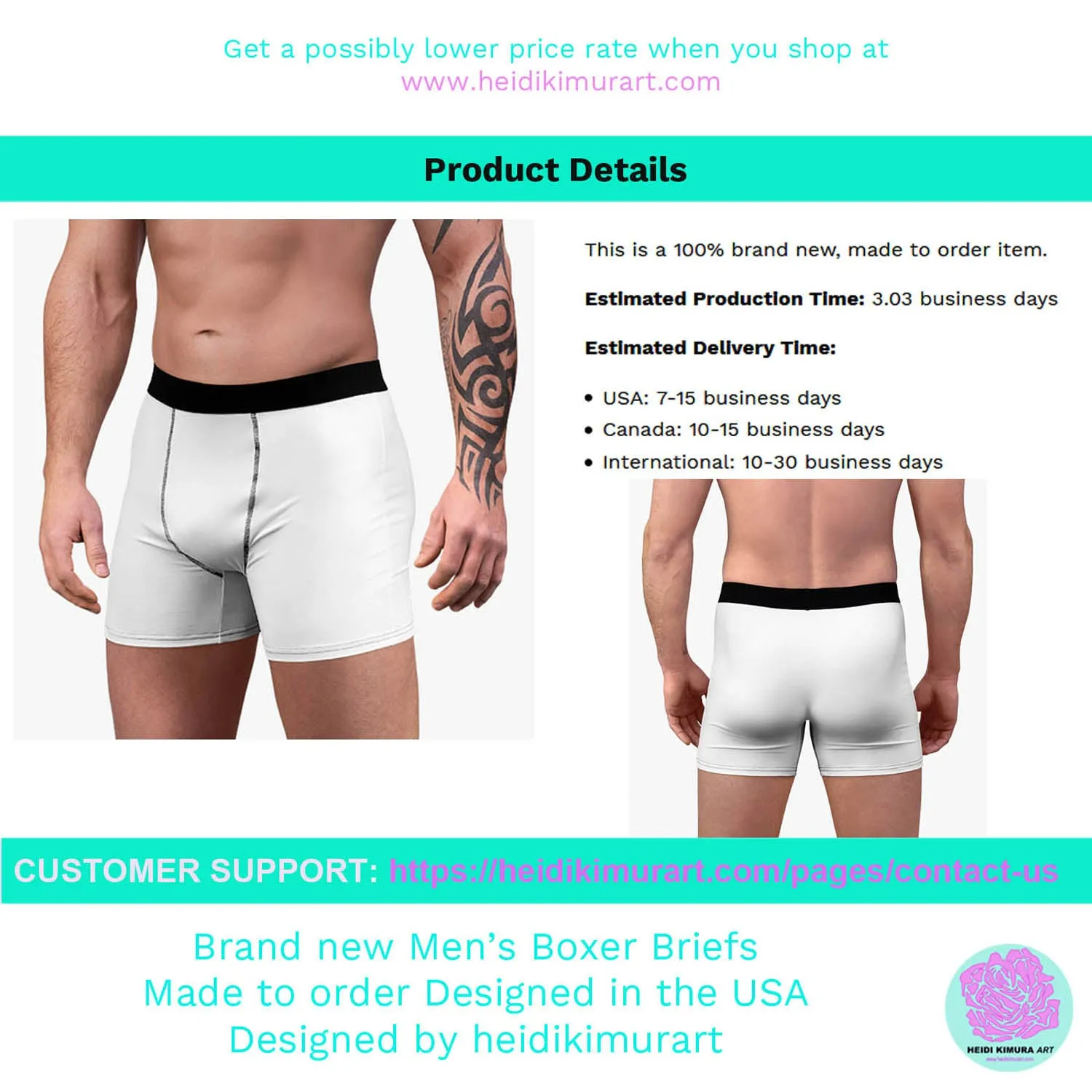 Men's Green  Boxer Briefs, Modern Solid Color Minimalist Basic Sexy Underwear For Men