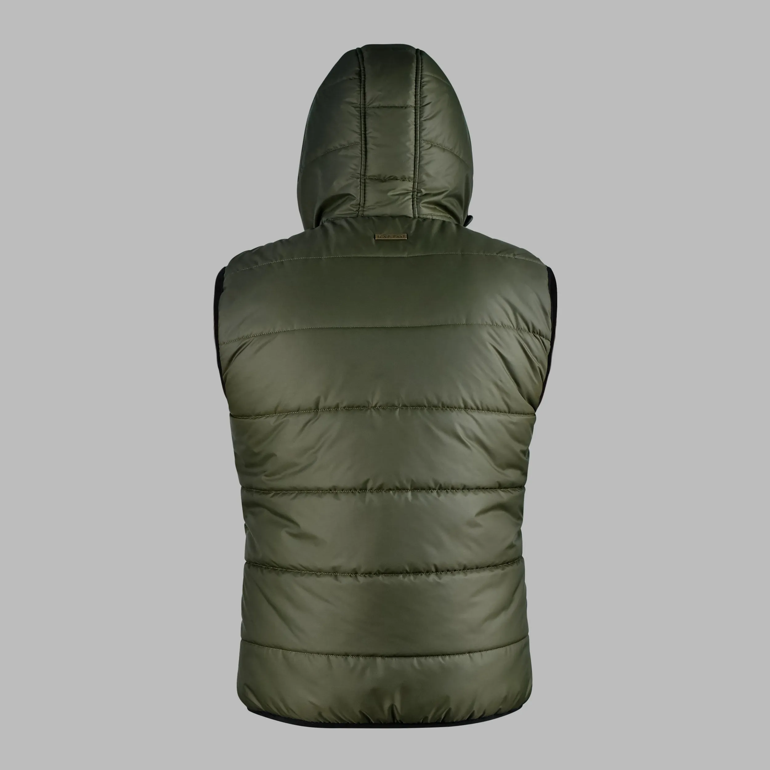 Mens Puffer Vest Hooded - Olive | Kaptan