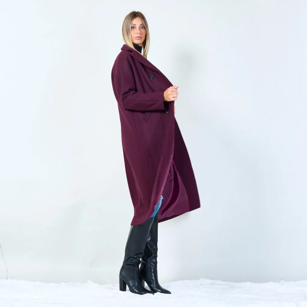 Minimalist double-breasted wool coat wholesale