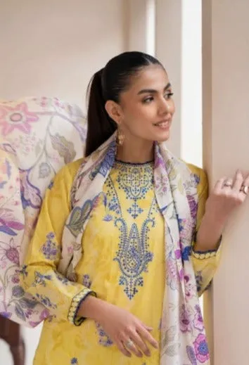 Morja Embroidered Lawn with Silk Dupatta by GullJee – Design-03