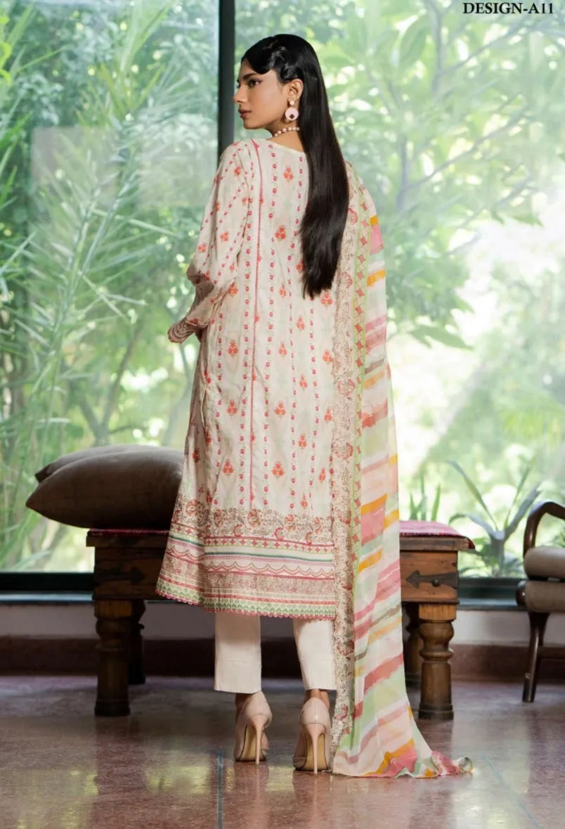 Musavvir Embroidered Lawn by GullJee – Design A11