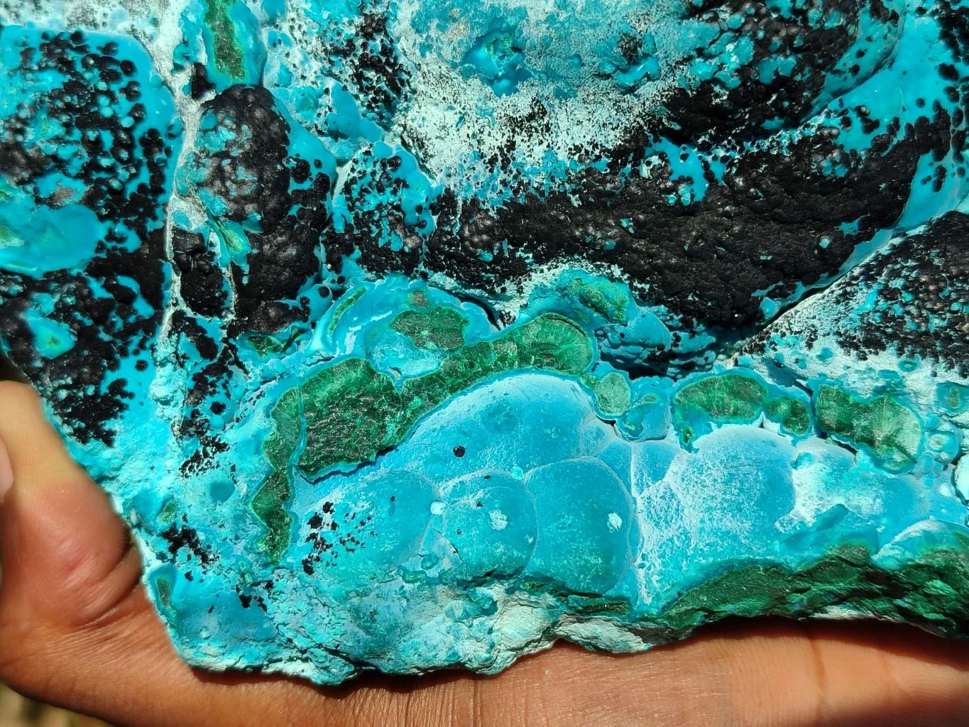 Natural Malacholla (Malachite & Chrysocolla) Specimen  x 1 From Kulukuluku, Congo