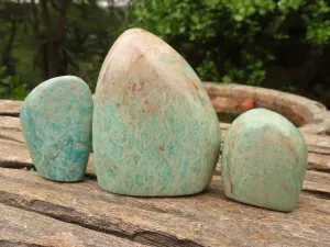 Polished Amazonite Free Forms x 13 From Zimbabwe