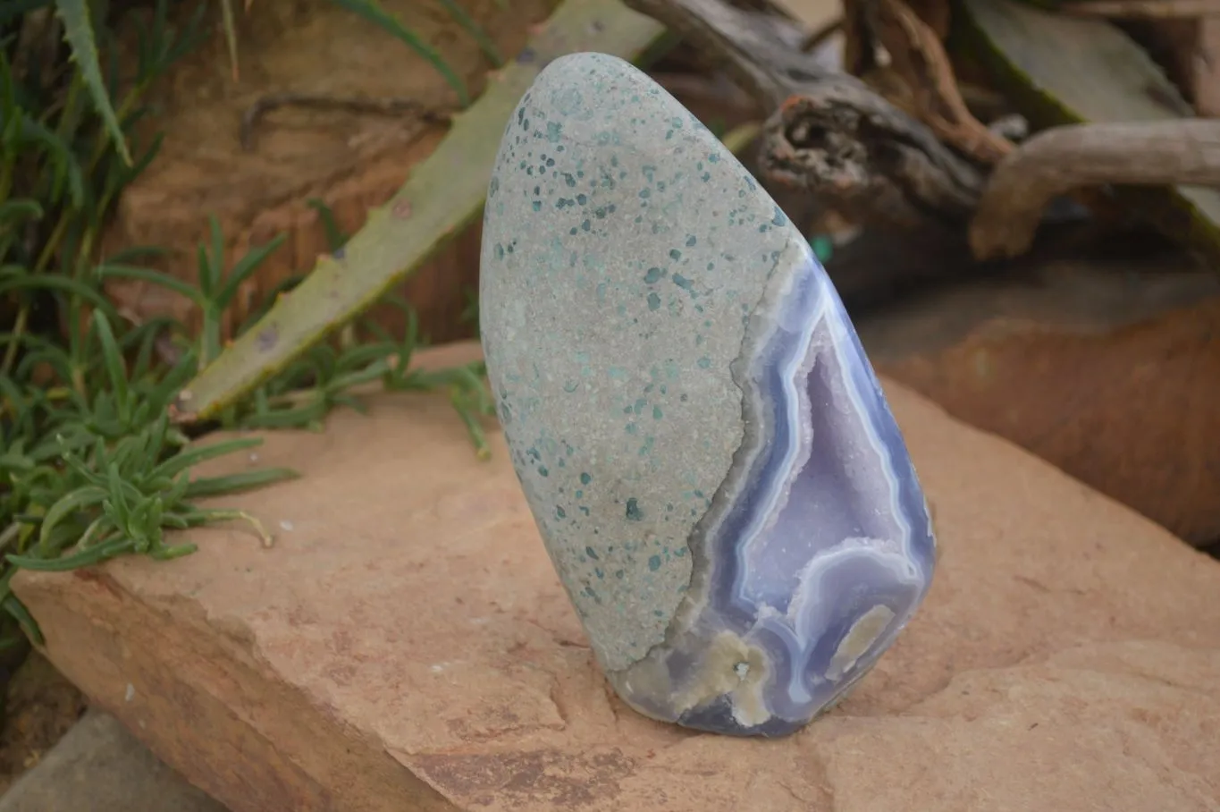 Polished Blue Lace Agate Standing Display Free Forms x 1 From Nsanje, Malawi