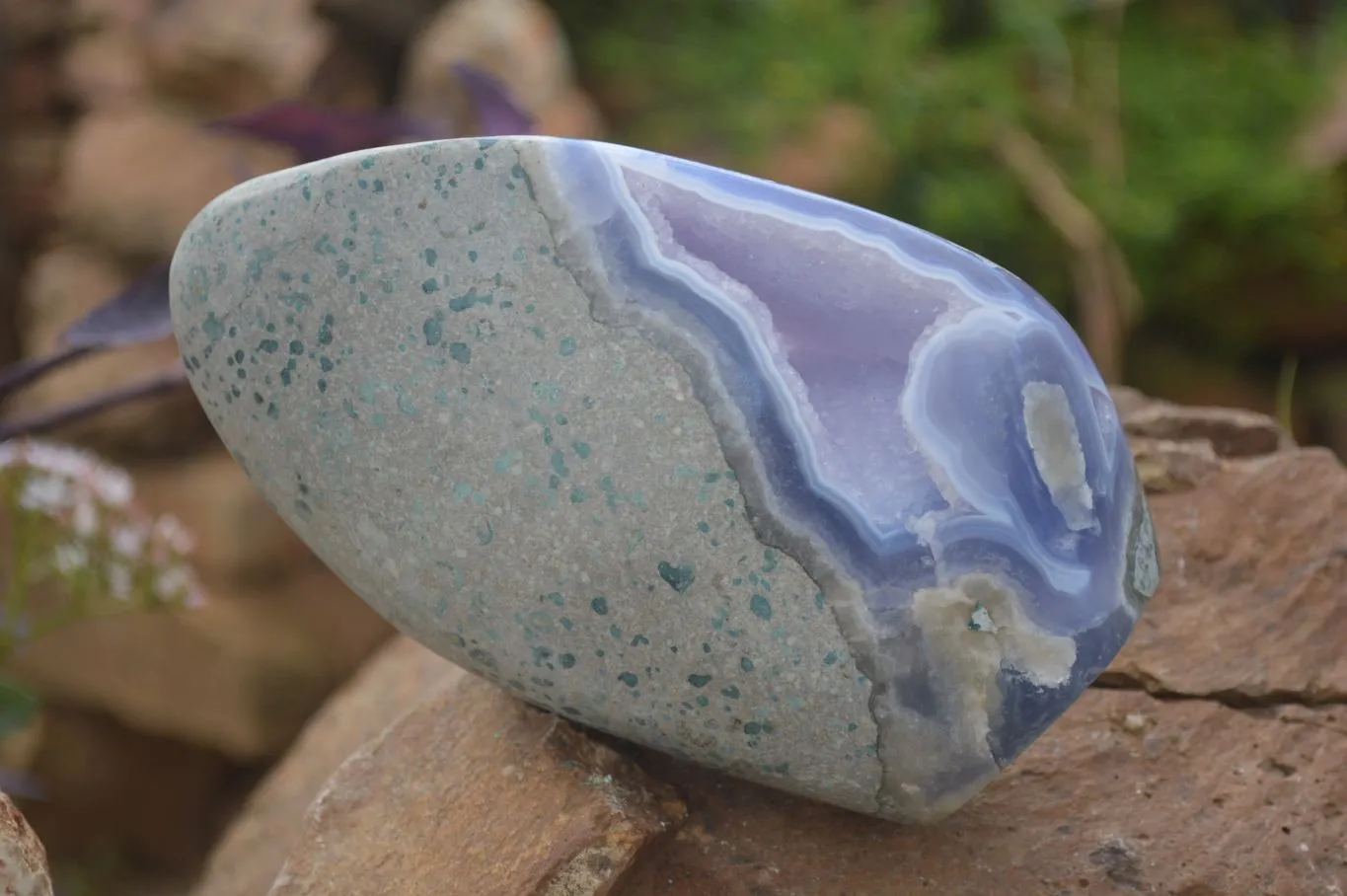 Polished Blue Lace Agate Standing Display Free Forms x 1 From Nsanje, Malawi