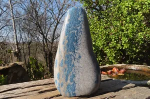 Polished Blue Spotted Spinel Quartz Standing Free Form x 1 From Madagascar