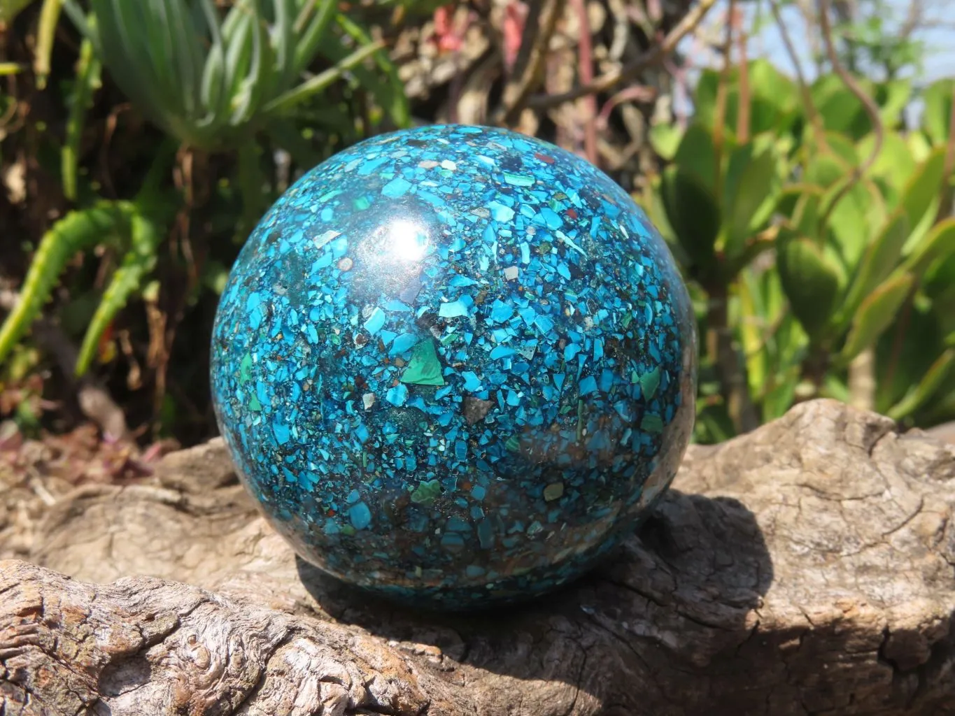 Polished Chrysocolla Conglomerate Sphere x 1 From Congo