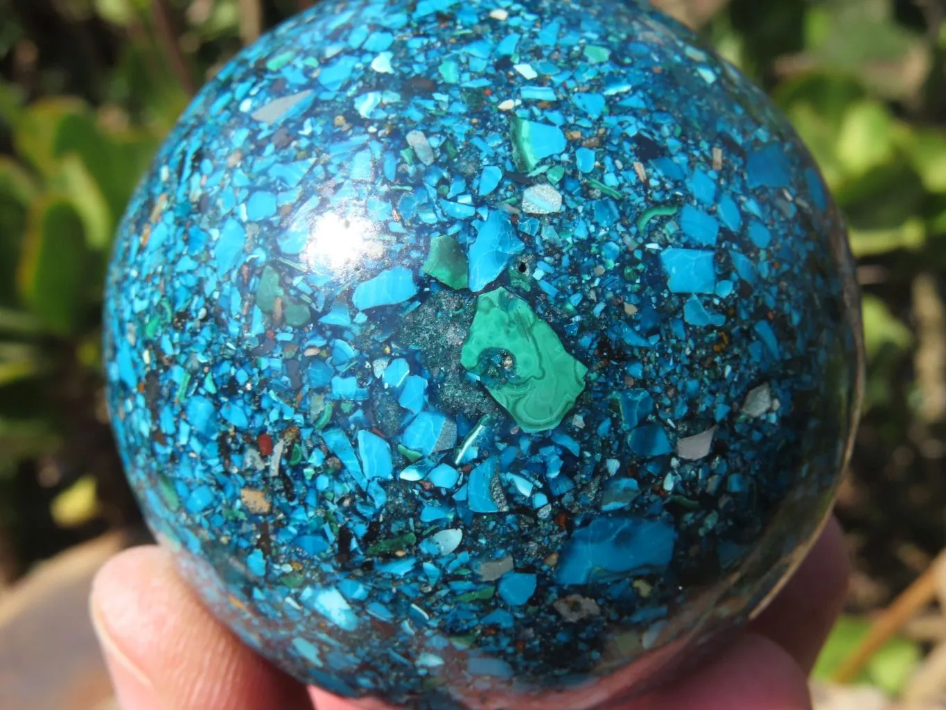 Polished Chrysocolla Conglomerate Sphere x 1 From Congo