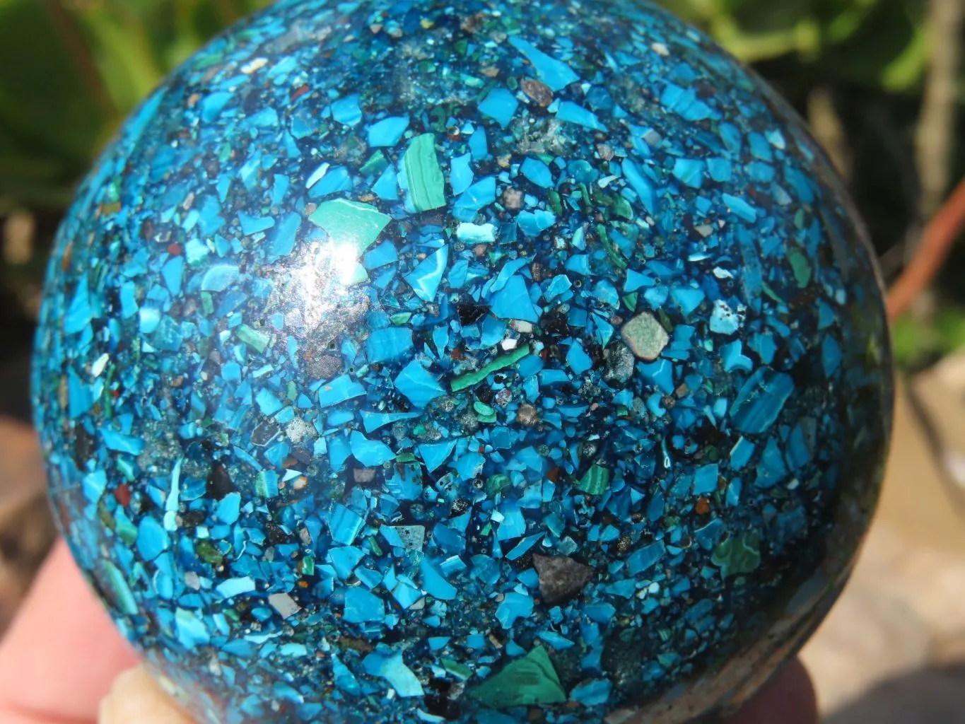 Polished Chrysocolla Conglomerate Sphere x 1 From Congo