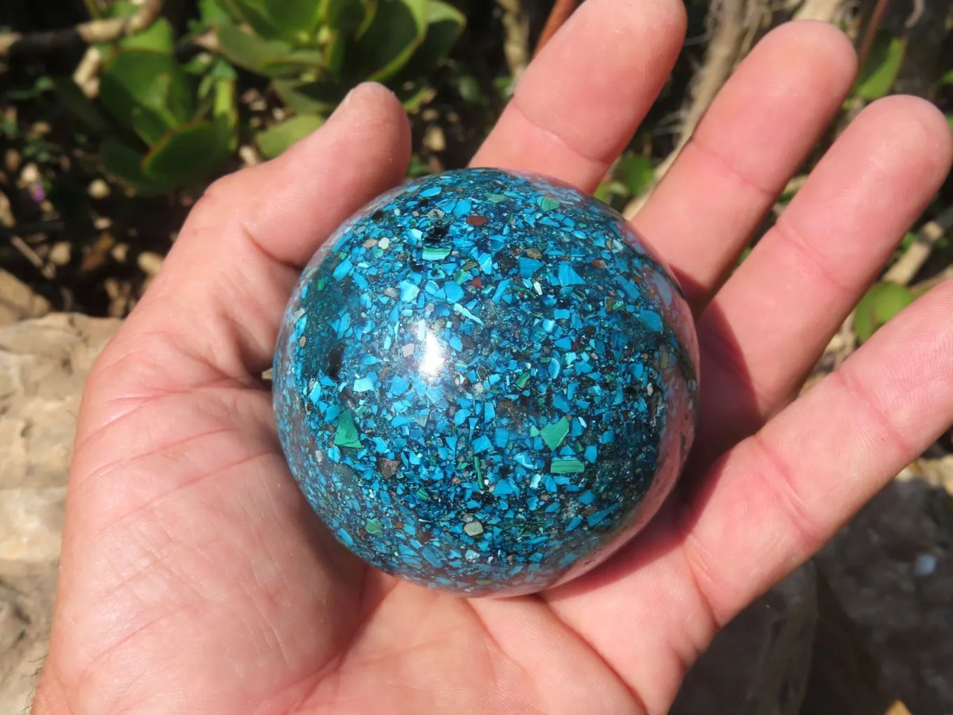 Polished Chrysocolla Conglomerate Sphere x 1 From Congo