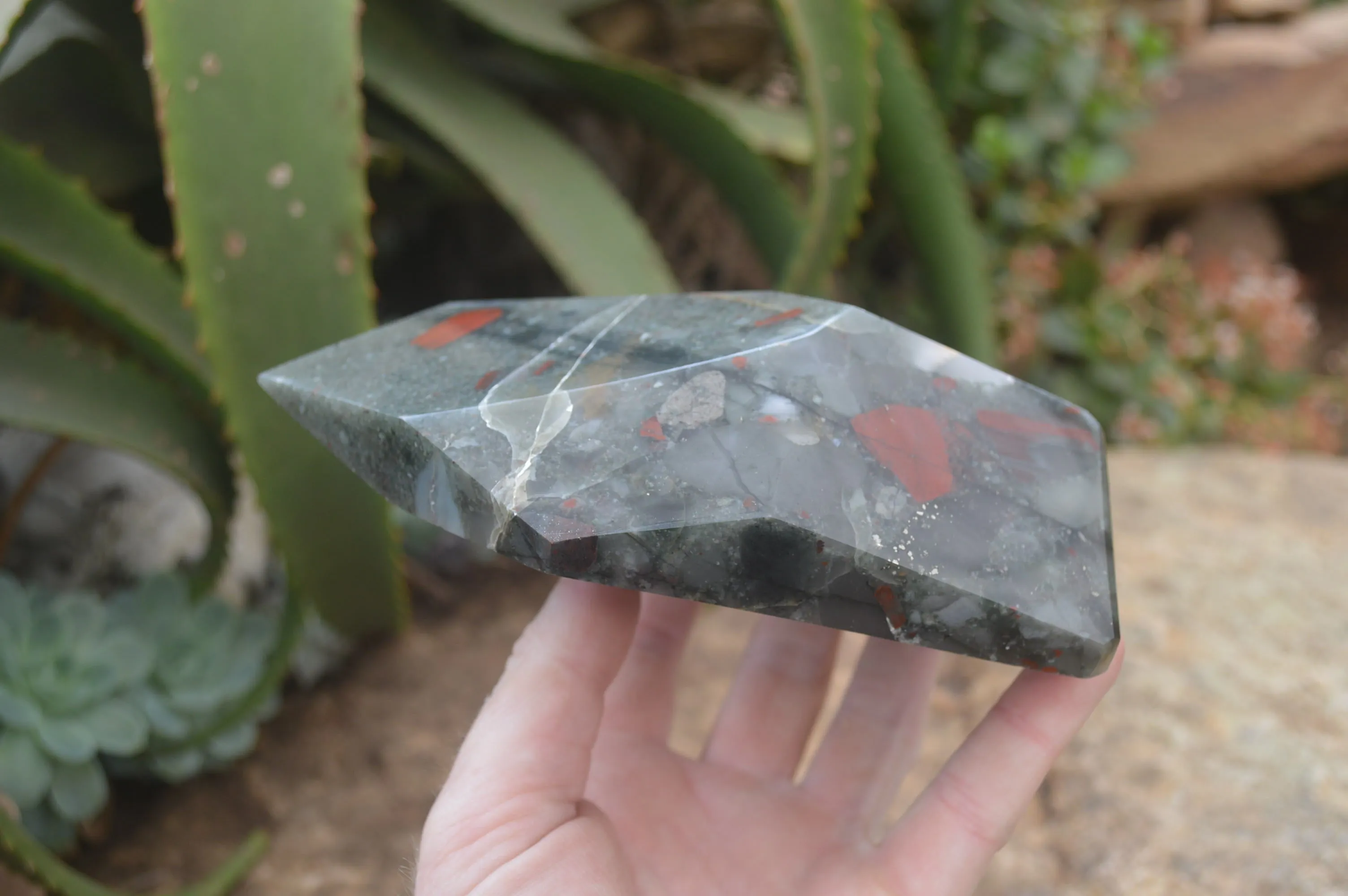 Polished Conglomerate Bloodstone Prism x 1 From Swaziland