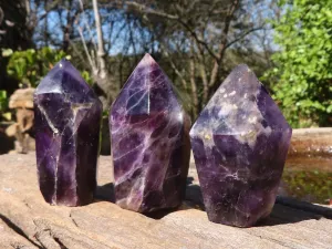 Polished Dark Purple Amethyst Points x 6 From Mapatizya, Zambia