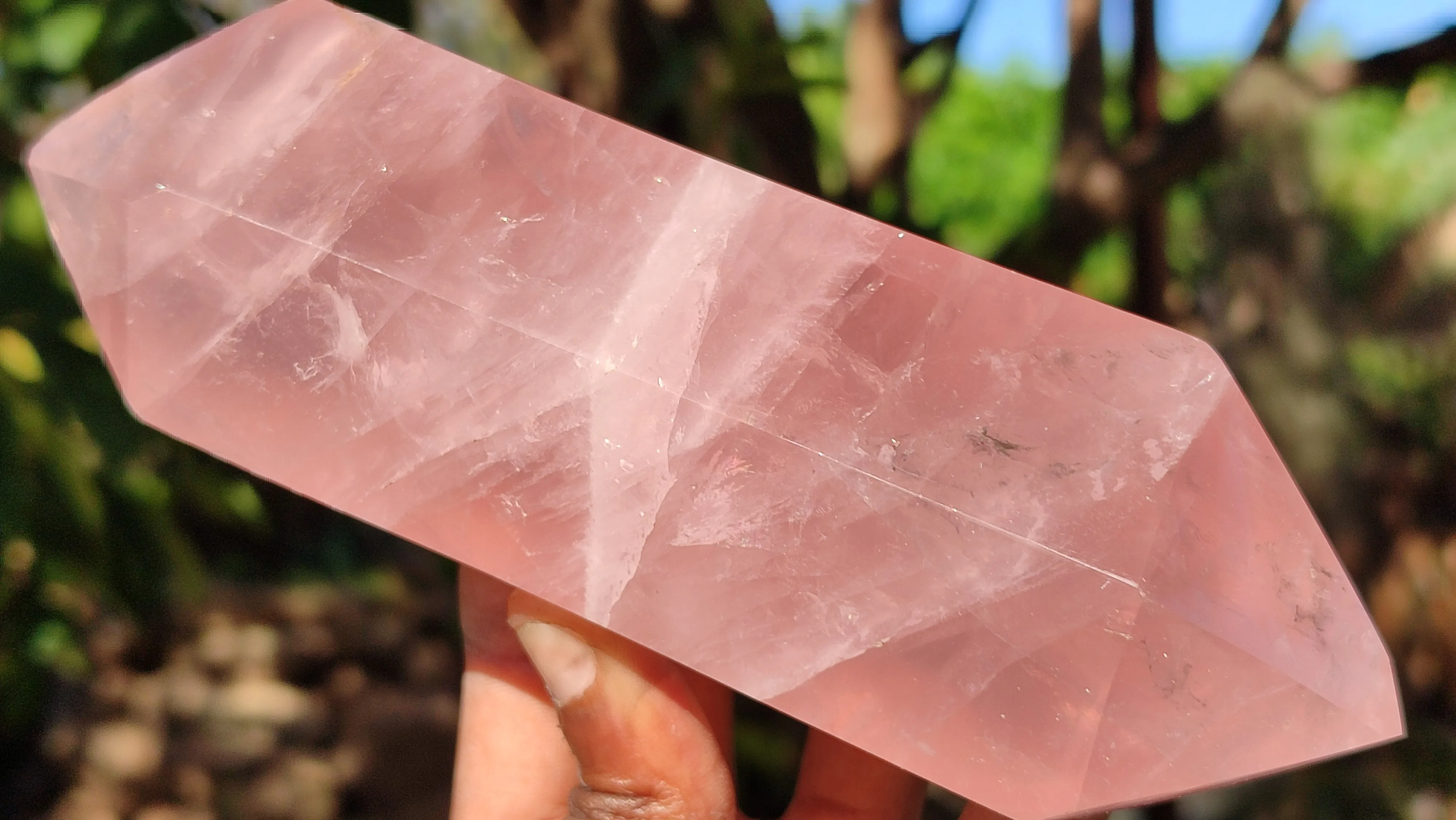 Polished Double Terminated Gemmy Rose Quartz Points x 2 From Madagascar