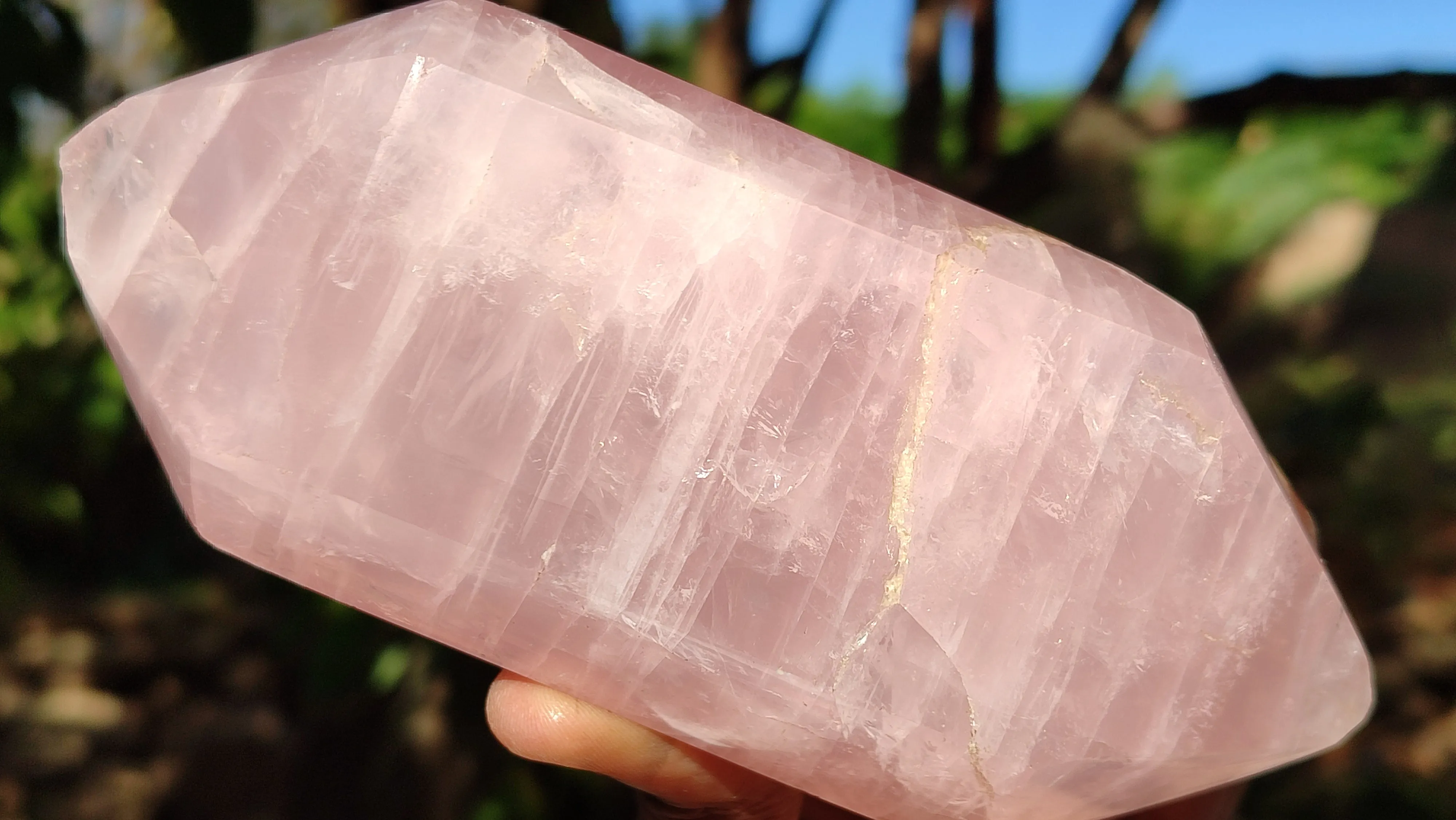 Polished Double Terminated Gemmy Rose Quartz Points x 2 From Madagascar