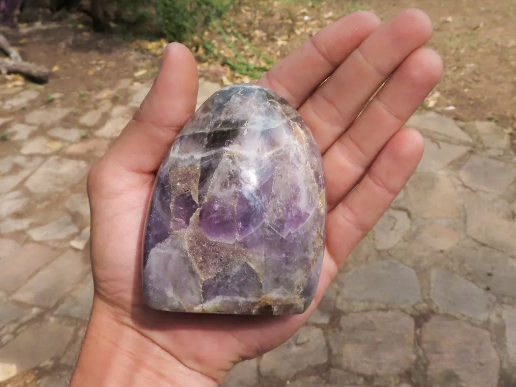 Polished Dream Amethyst Standing Free Forms x 4 From Madagascar