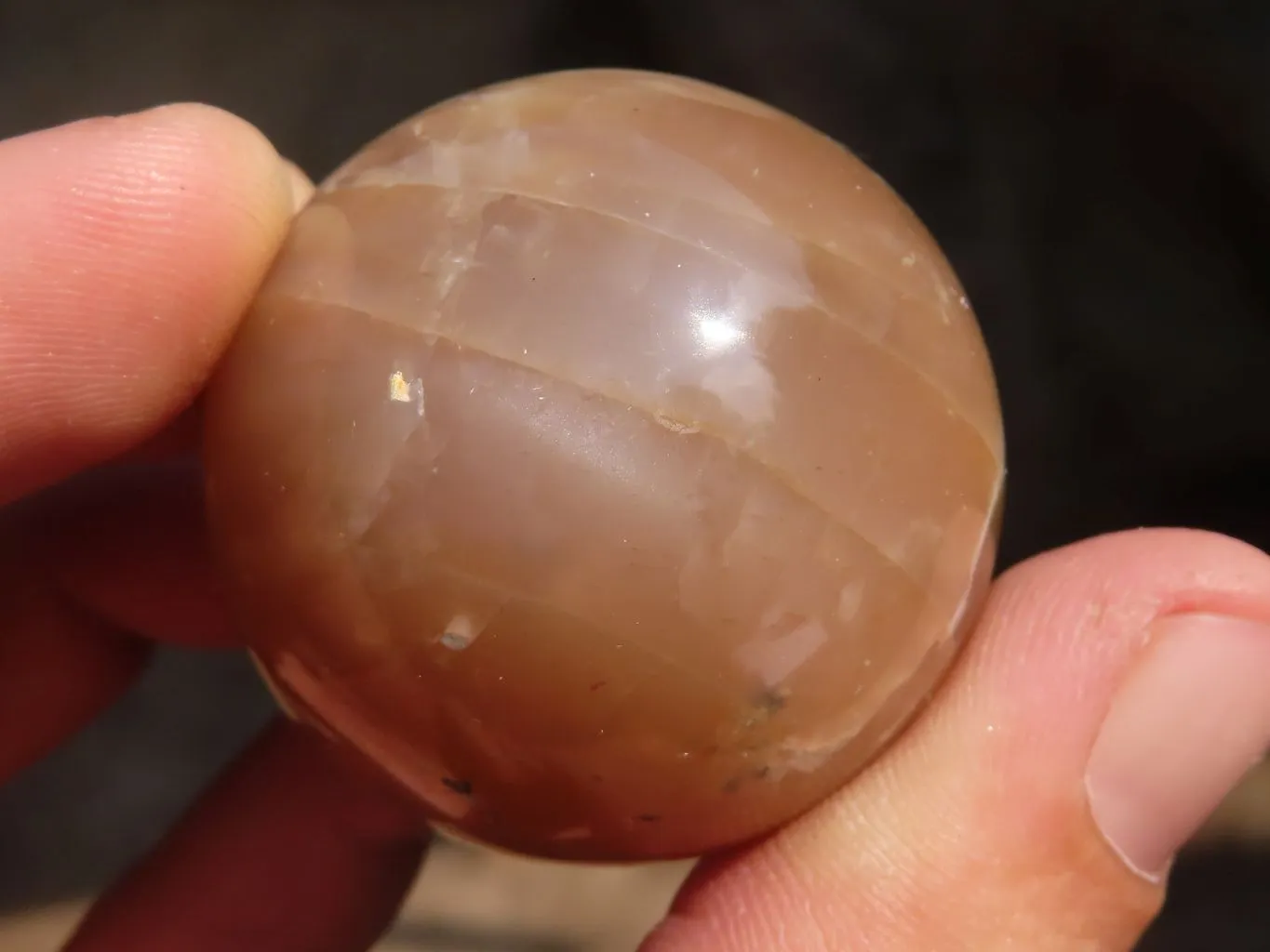 Polished Flashy Peach Moonstone Spheres x 6 From Madagascar