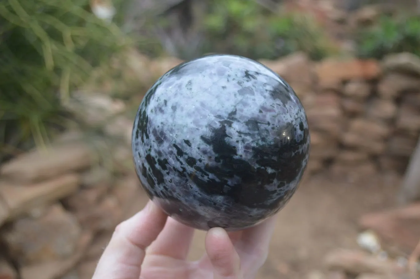 Polished Gabbro Merlinite Spheres  x 2 From Ambatofinadrahana, Madagascar