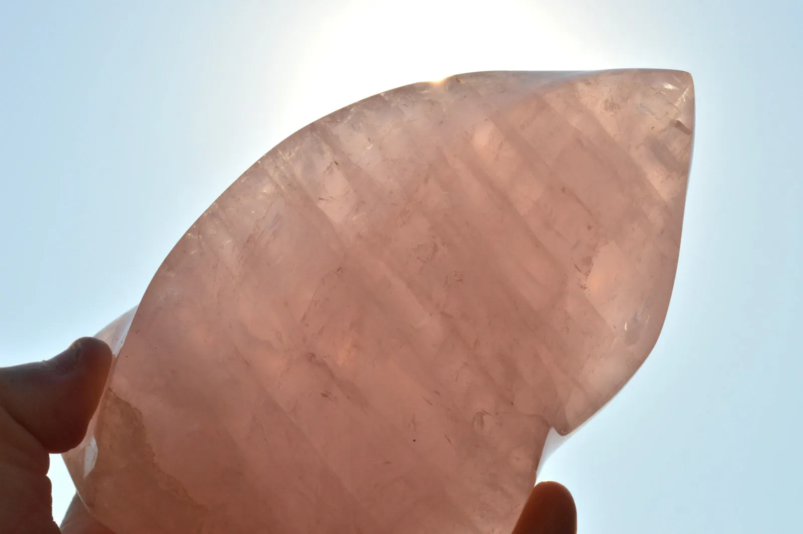 Polished Gemmy Pink Rose Quartz Flames x 2 From Ambatondrazaka, Madagascar