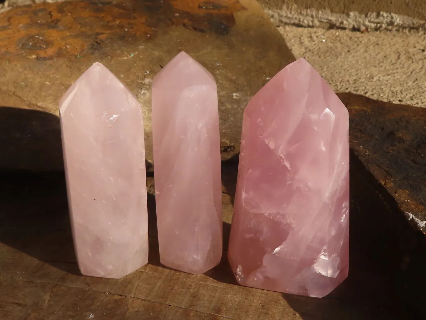 Polished Gemmy Pink Rose Quartz Points x 6 From Antsirabe, Madagascar