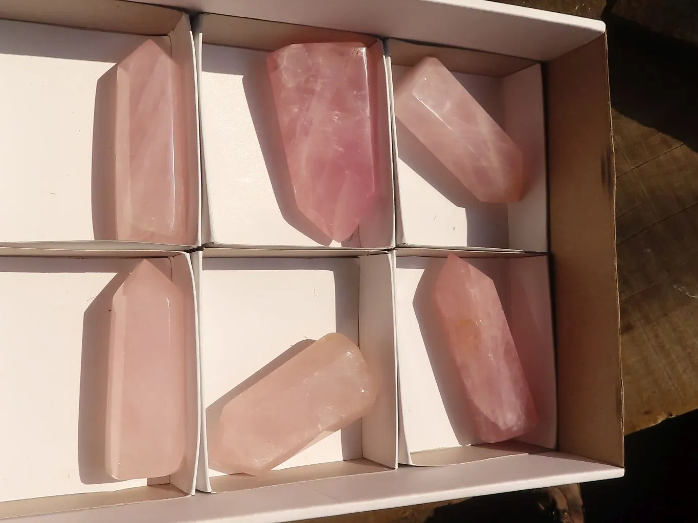 Polished Gemmy Pink Rose Quartz Points x 6 From Antsirabe, Madagascar