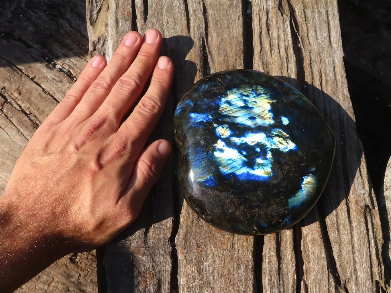 Polished  Large Puffy Labradorite Gemstone Heart  x 1 From Tulear, Madagascar