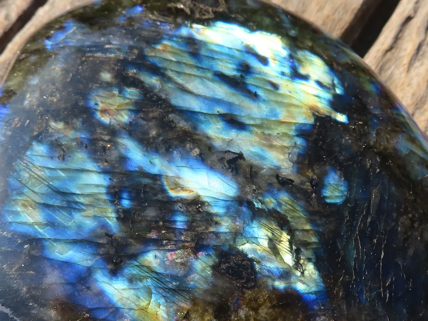 Polished  Large Puffy Labradorite Gemstone Heart  x 1 From Tulear, Madagascar