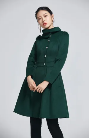 princess wool coat, button coat 2277