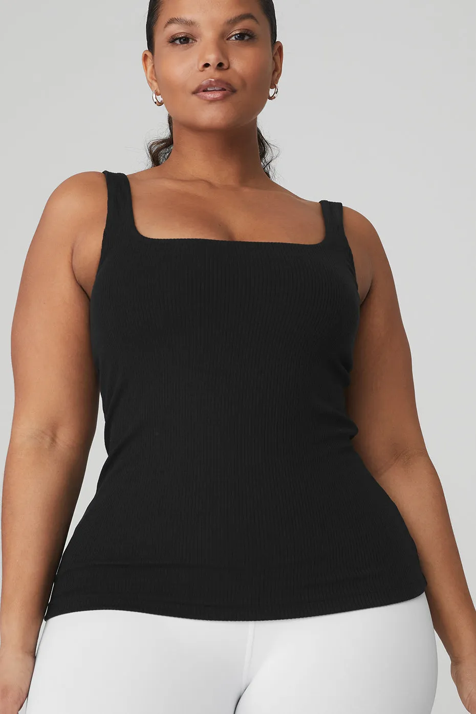 Ribbed Minimalist Tank - Black