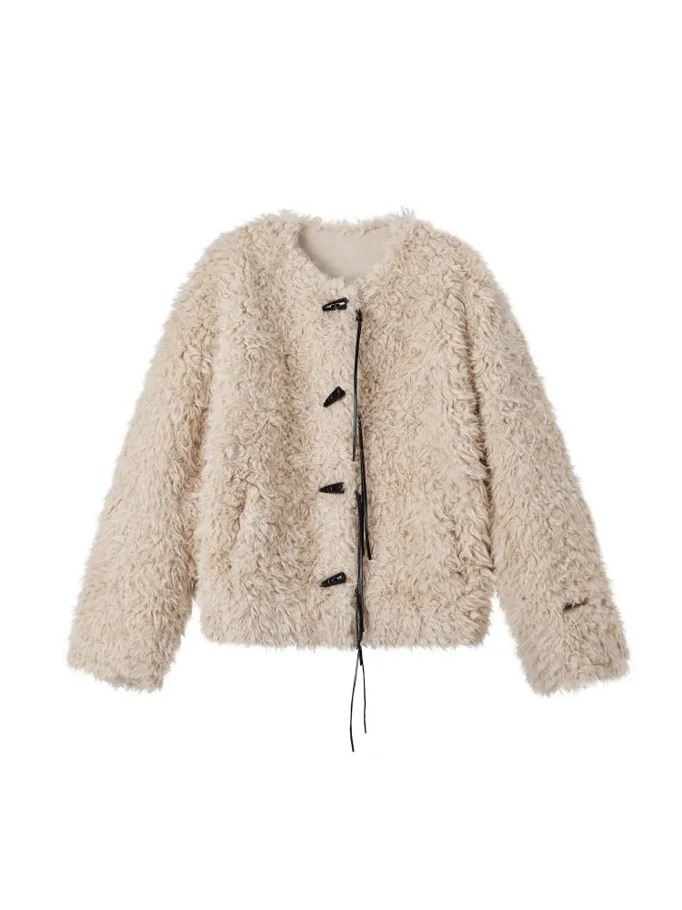 Tassel Toggle Shearling Jacket