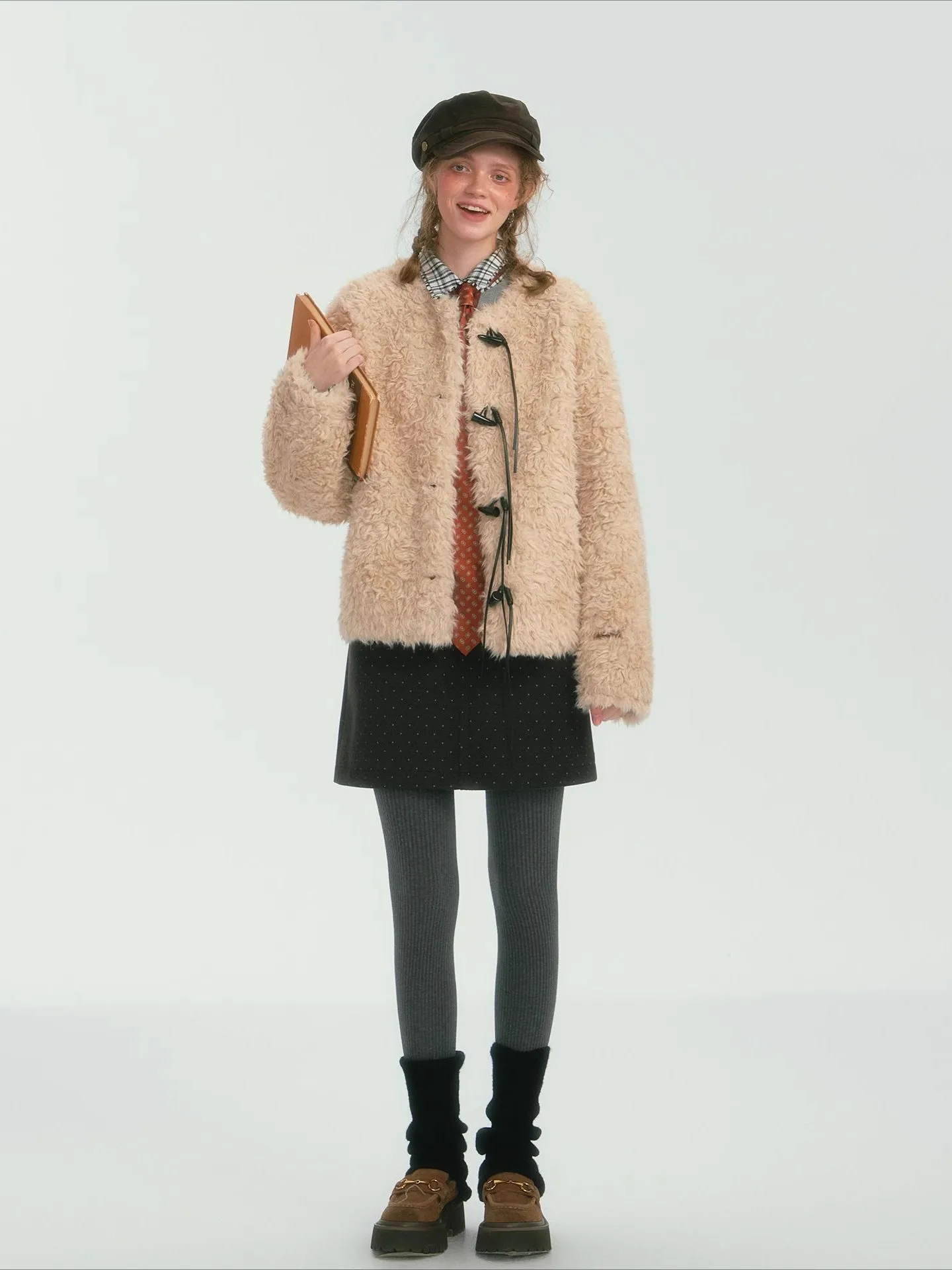 Tassel Toggle Shearling Jacket